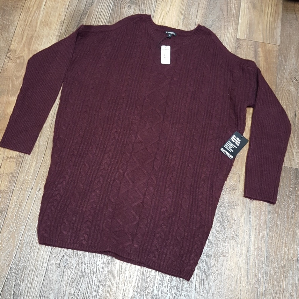 Express Oversized Cold Shoulder Sweater NWT